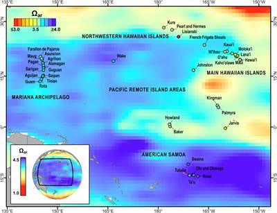 Coral reef carbonate accretion rates track stable gradients in seawater carbonate chemistry across the U.S. Pacific Islands